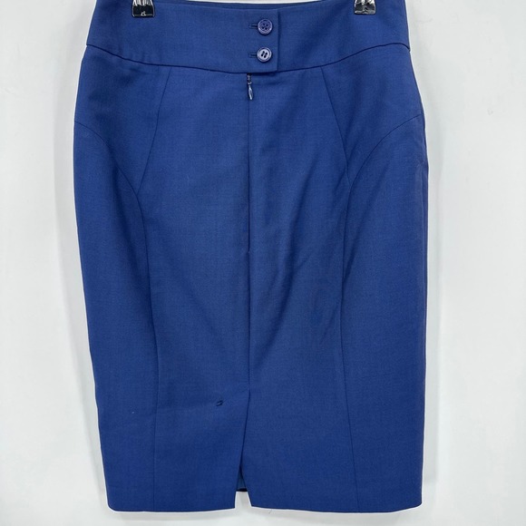 Reiss Wool blend Pencil skirt Royal Navy Blue Size 2 - Picture 2 of 5